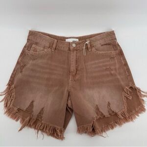Vervet high rise Women's Frayed Brown Jean Shorts